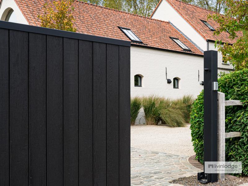 Elegant black sliding gate